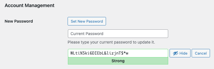 Each policy can be configured to require users to provide their current password before changing it.